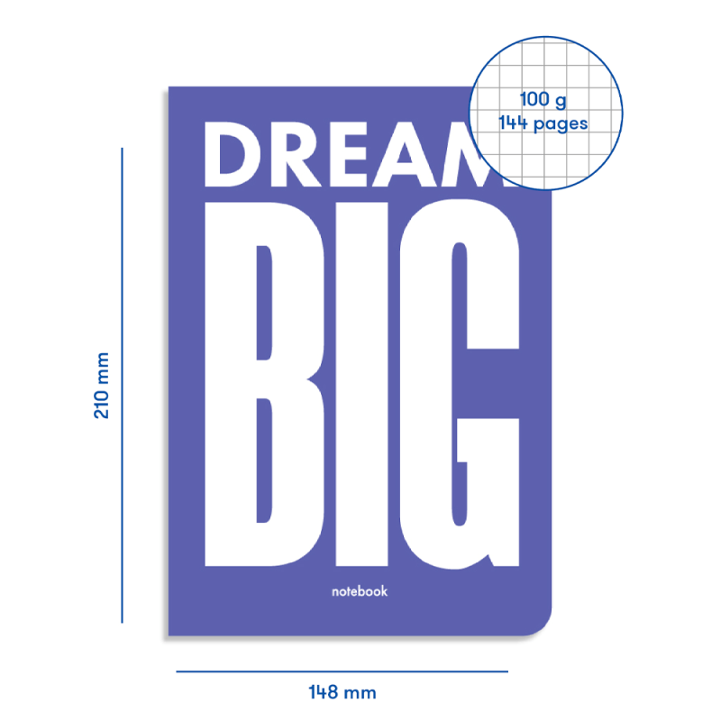 Блокнот планер "Dream BIG" синій